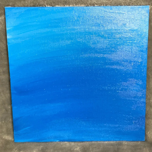 “Blues I” 8” x 8” canvas board with various shades of blue ombré - Picture 4 of 7